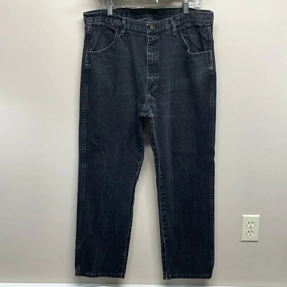 Rustler Regular Fit Straight Leg Black Wash Jeans 38X30 - Picture 1 of 14